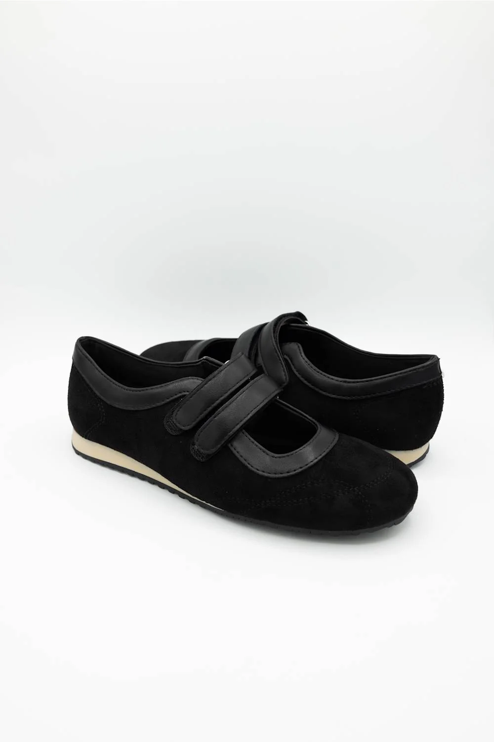Soda Mixed Mary Jane Sneakers for Women in Black | MIXED-S BLACK - Image 2