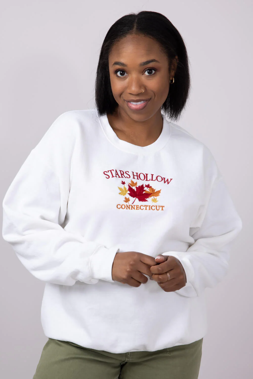 Stars Hollow Embroidered Sweatshirt for Women in Cream | H5962TK-CREAM