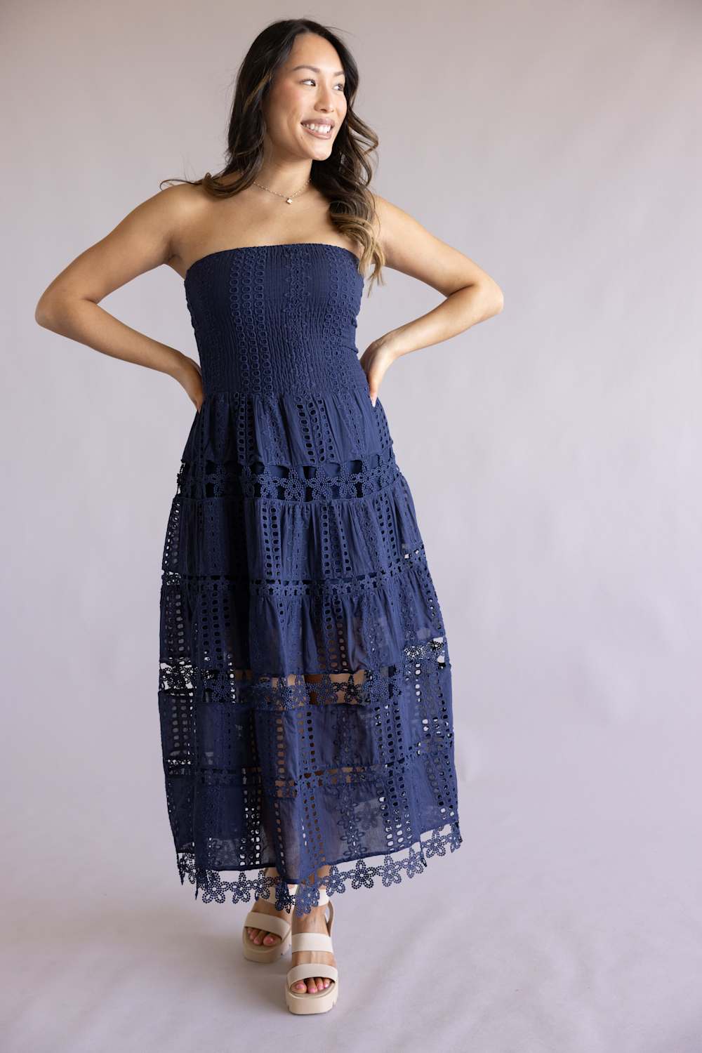 Strut & Bolt Eyelet Lace Strapless Dress for Women - Image 12