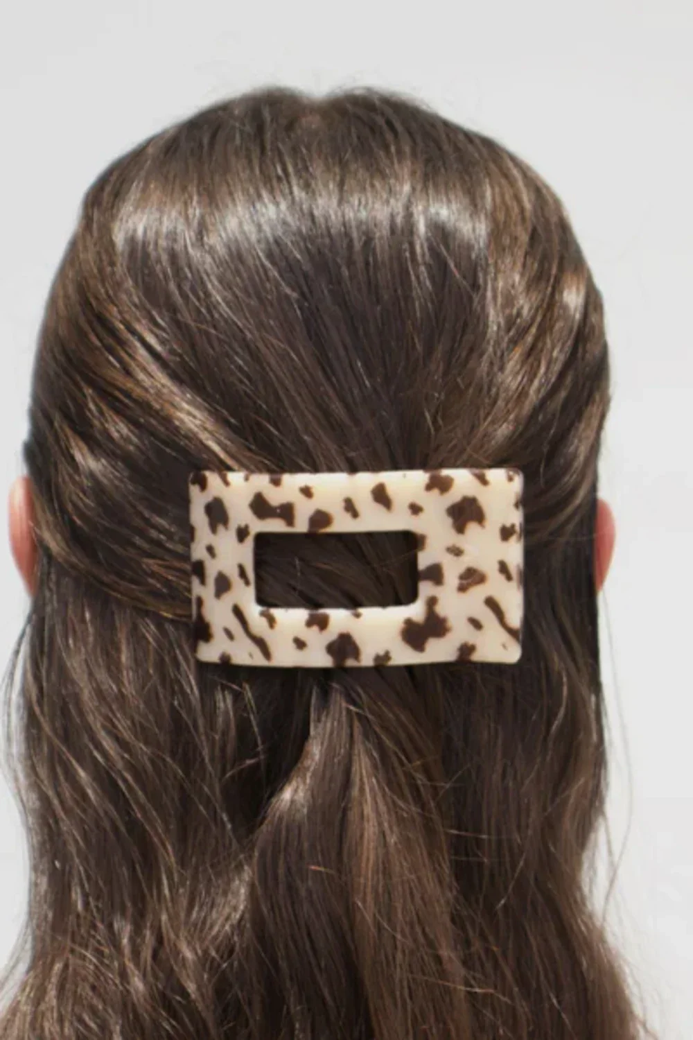 Teleties Small Flat Rectangle Clip in Blonde Tortoiseshell | TT-FCS03-023 - Image 2