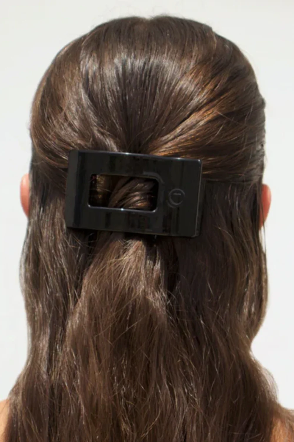 Teleties Small Flat Rectangle Clip in Jet Black | TT-FCS03-002 - Image 2