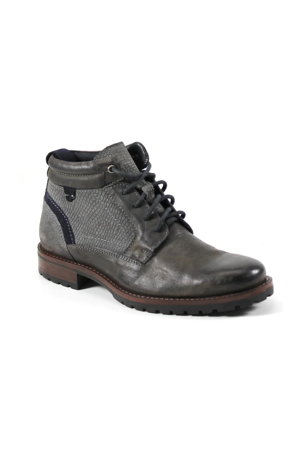 Testosterone Flip Under Lace Up Boots for Men in Gray | T90125-GREY