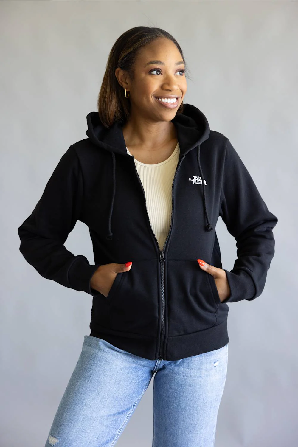 The North Face Evolution Simple Dome Full Zip Hoodie for Women in Black | NF0A8EU0-JK3