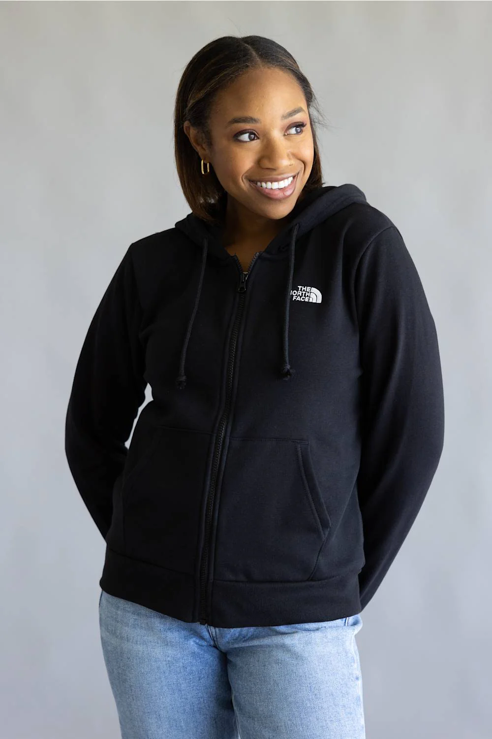 The North Face Evolution Simple Dome Full Zip Hoodie for Women in Black | NF0A8EU0-JK3 - Image 5