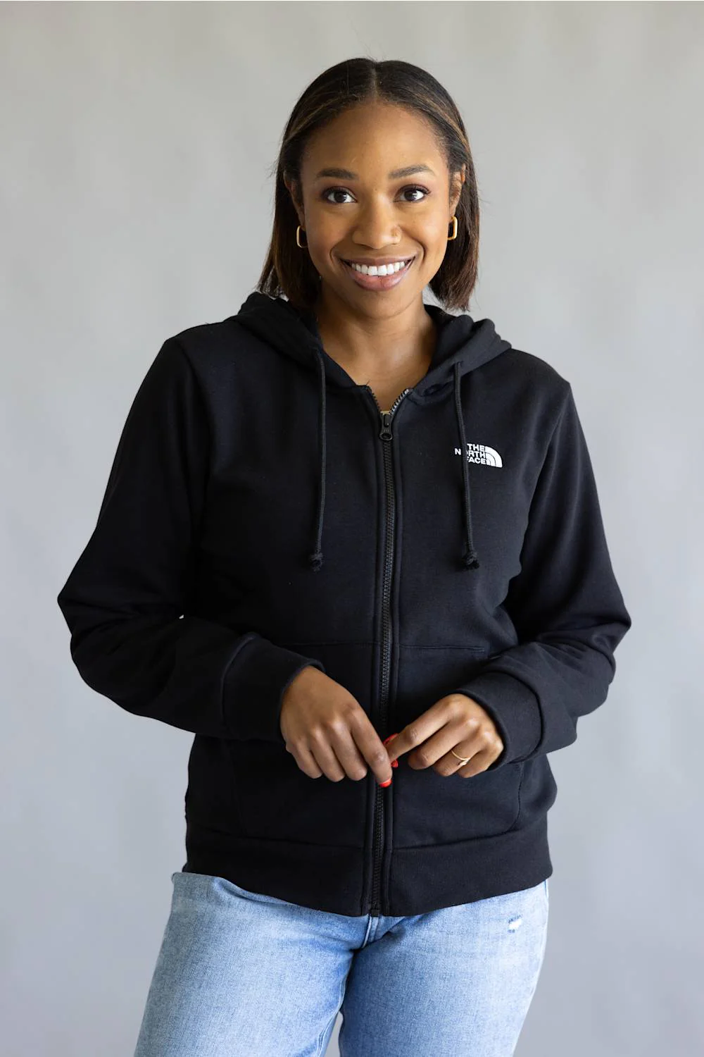 The North Face Evolution Simple Dome Full Zip Hoodie for Women in Black | NF0A8EU0-JK3 - Image 6