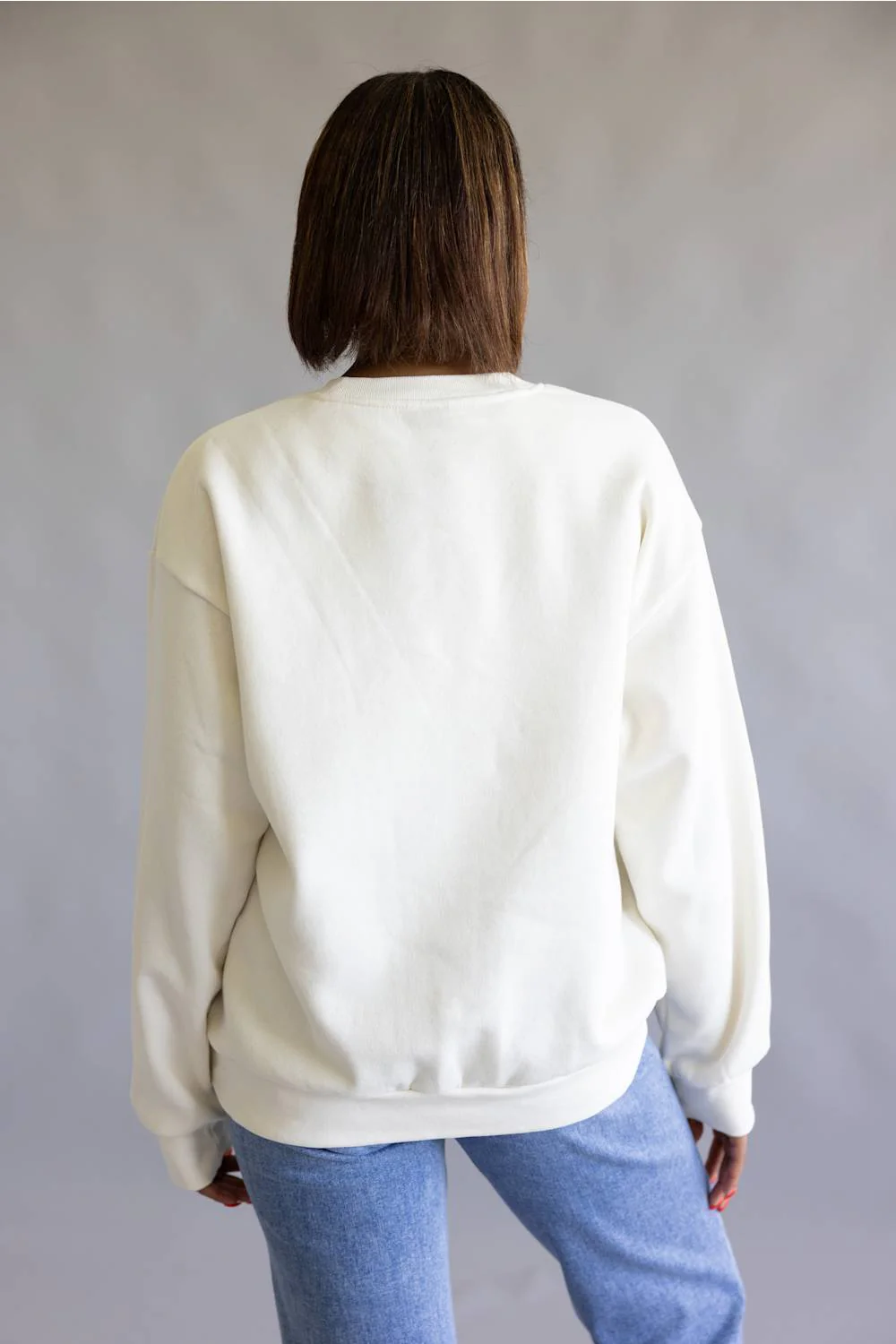 The North Face Oversized Simple Dome Fleece Sweatshirt for Women in White Dune | NF0A8FKT-QLI - Image 4