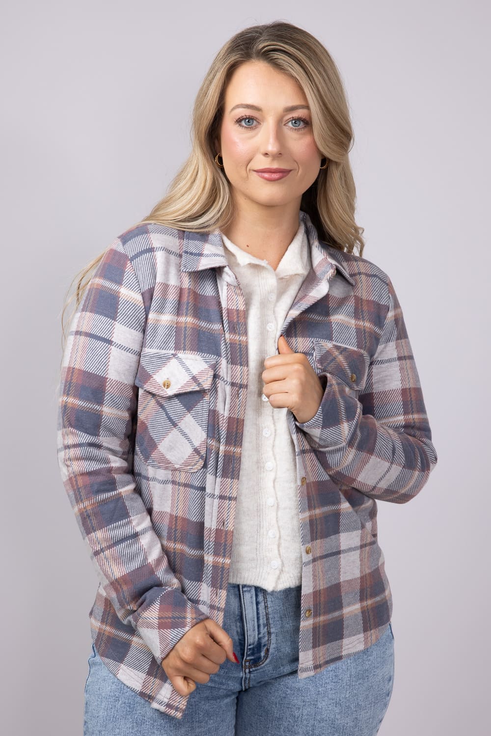 Thread & Supply Cassian Soft Luxe Button Up Shirt in Vintage Indigo Plaid | T4444PVTS-VINTAGEINDIGOPLAID - Image 4