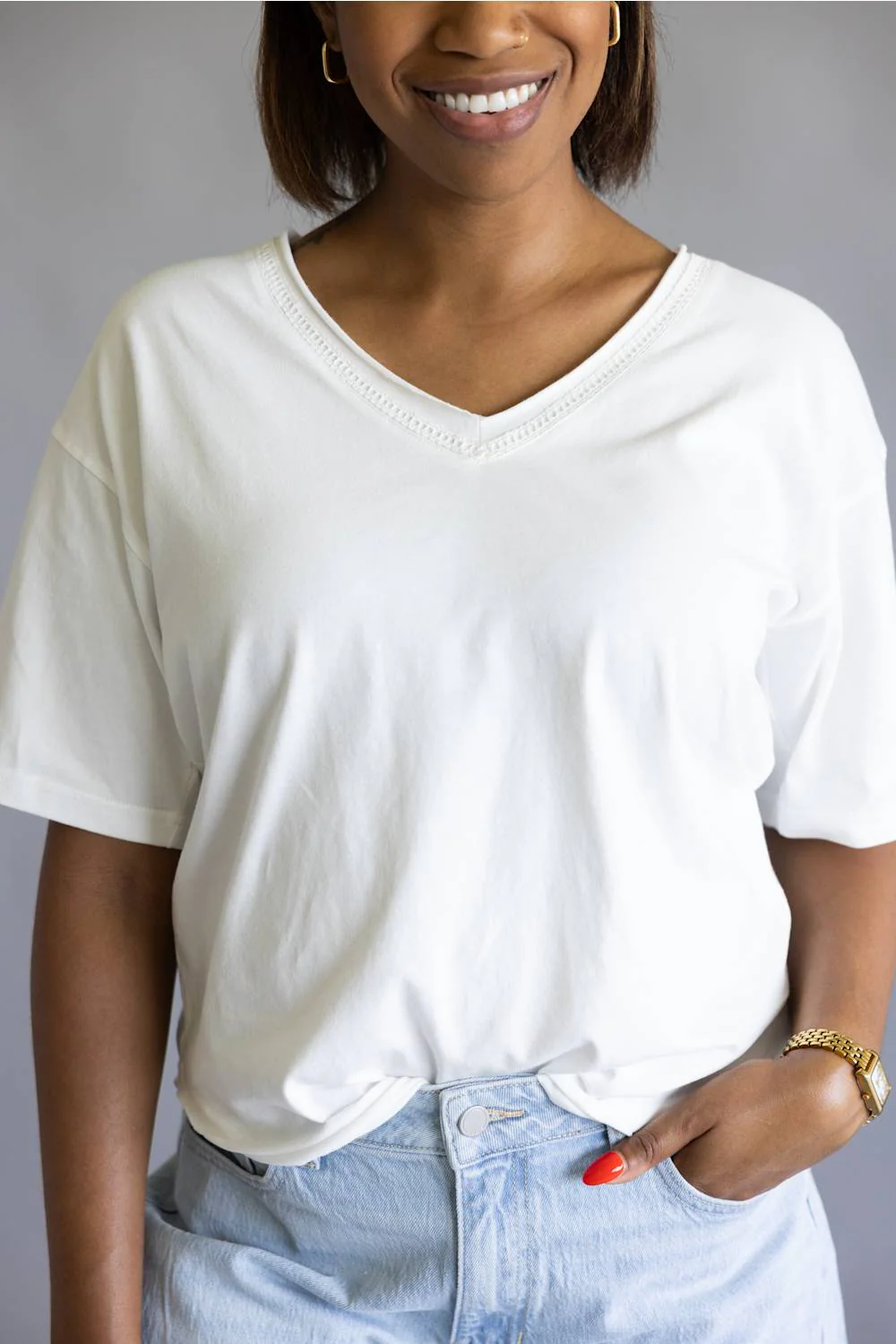 Thread & Supply Ismeria T-Shirt for Women in White | T5450CKNTS-WHITE - Image 2