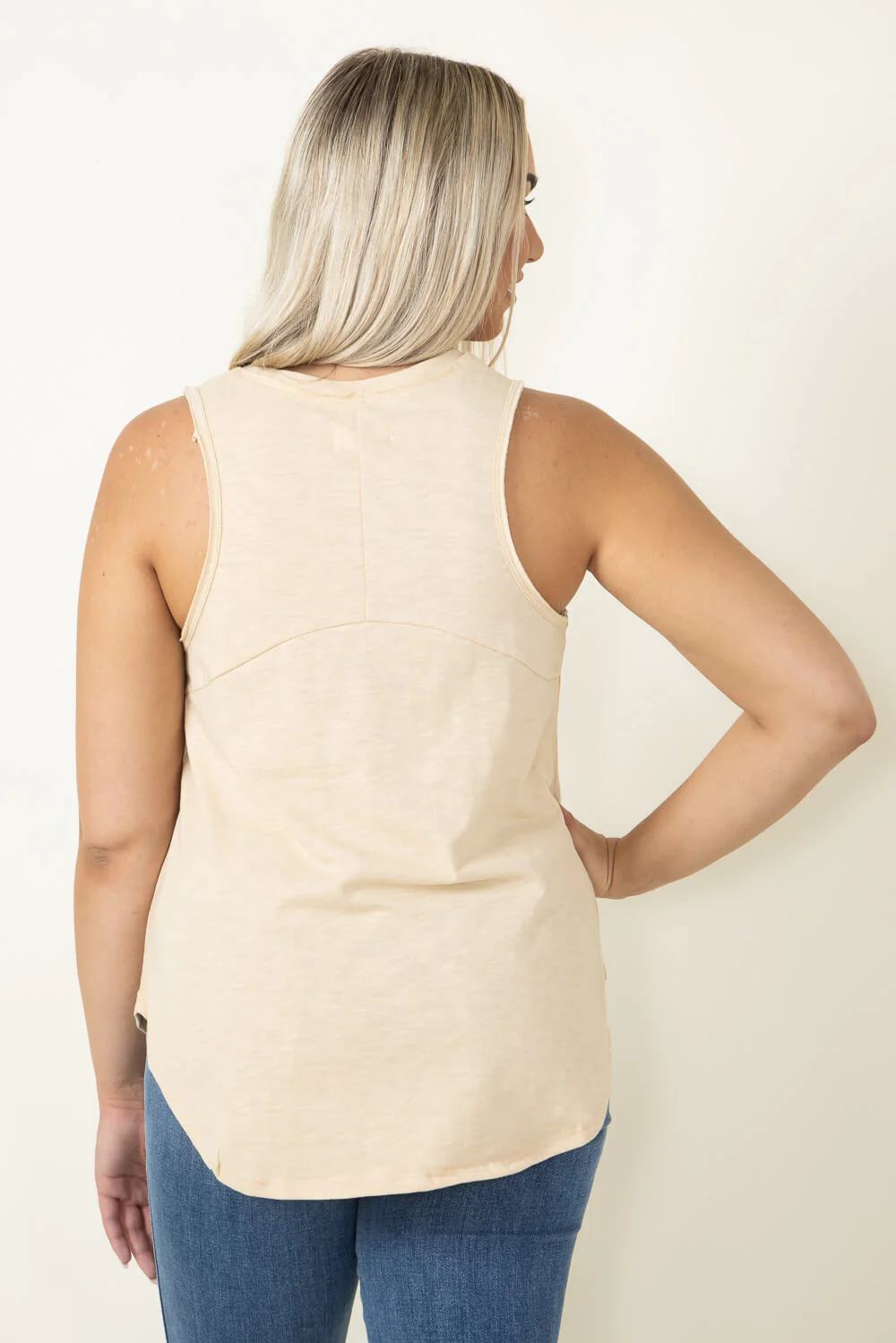 Thread & Supply Manning Tank Top for Women in Beige | T1510CPRTS-BLEACHEDSHORTBREAD - Image 2