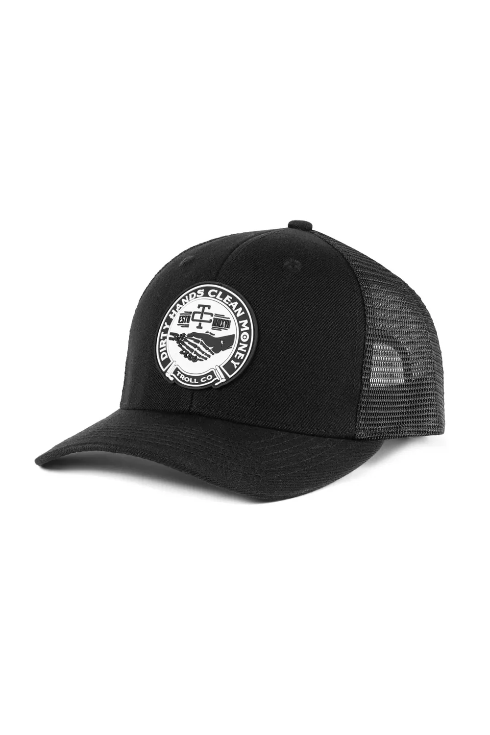 Troll Co. Haggler Curved Brim Trucker Hat for Men in Black | TC1239-BLACK