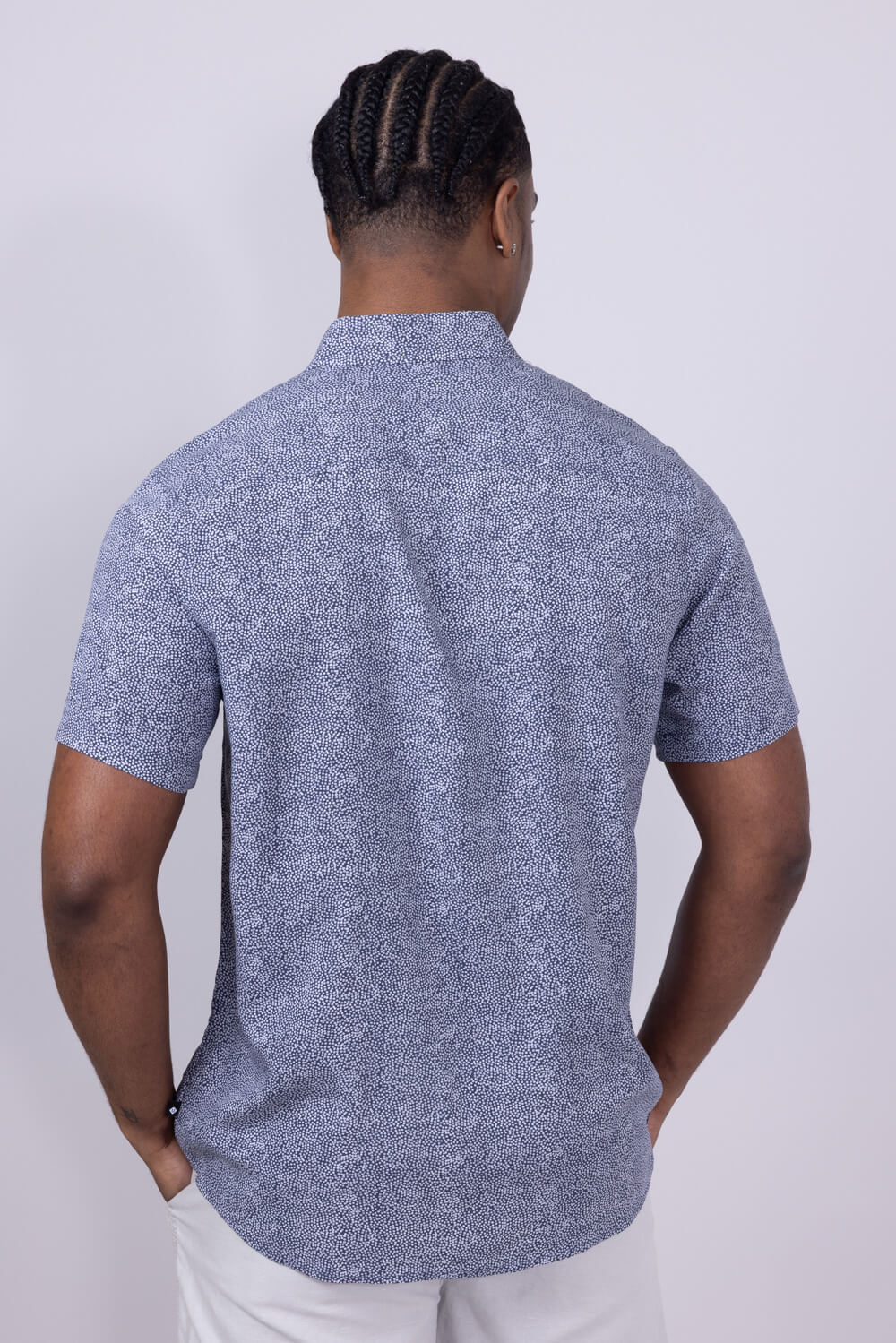 Union Venice Printed Rayon Button Up Shirt for Men in Navy | H13189U-TRUENAVY - Image 2