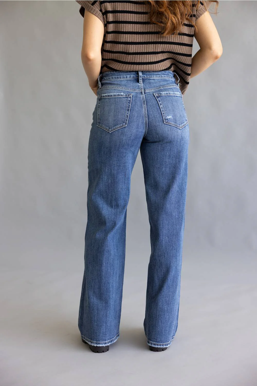 Vervet High Rise Distressed Wide Leg Jeans for Women | T7076 - Image 2