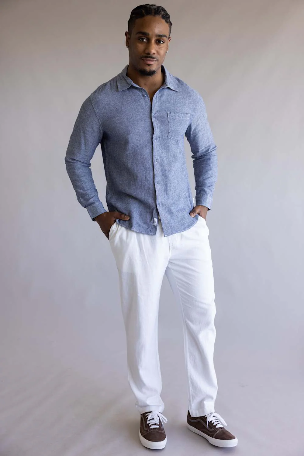 Vintage Summer Linen Pants for Men in White | V64901 WHITE