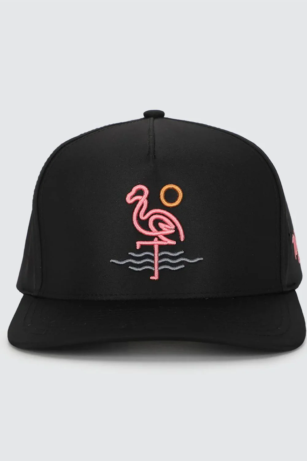 Waggle Flamingo Snapback Hat for Men in Black | FGOBHATBLK-BLACK - Image 2