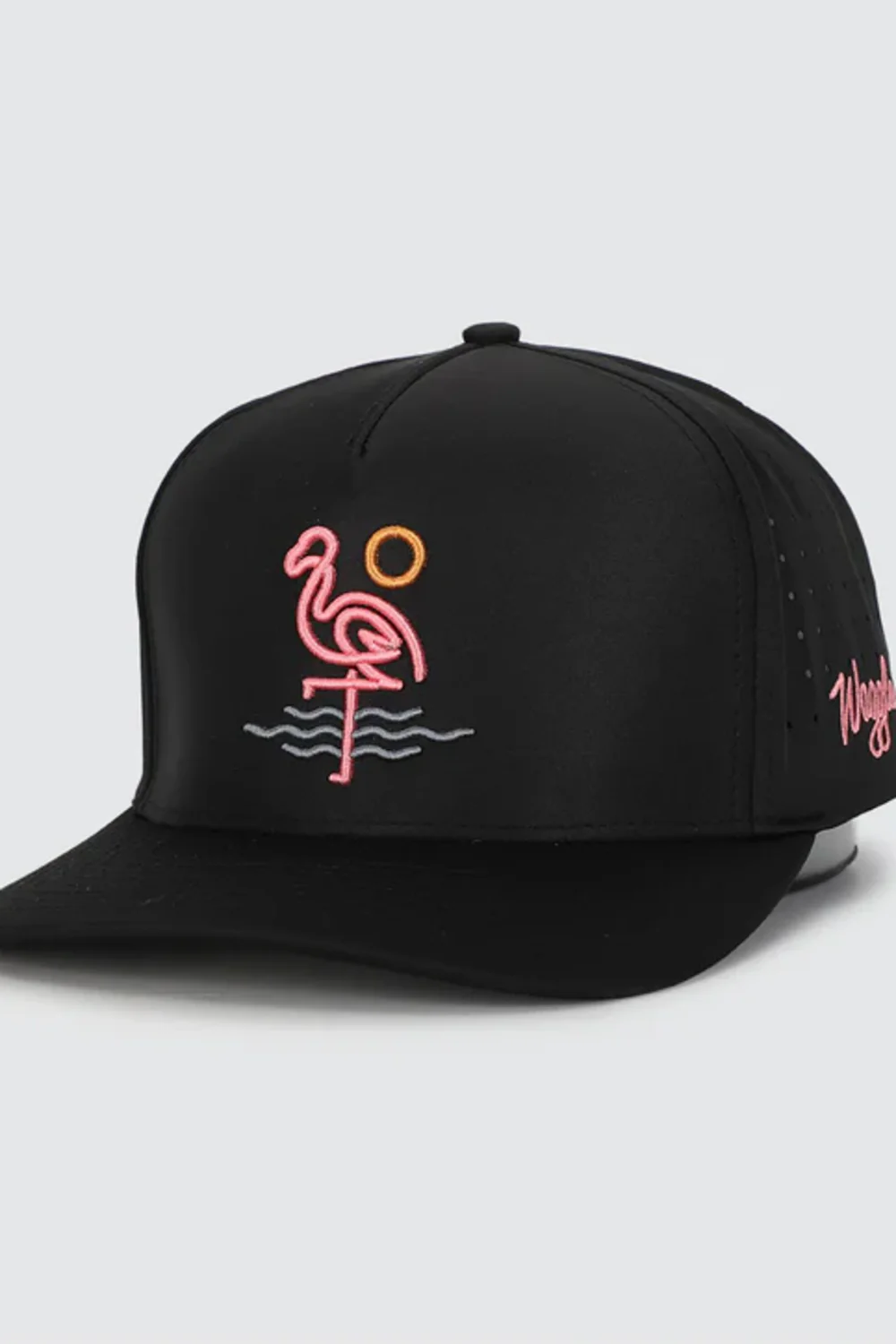 Waggle Flamingo Snapback Hat for Men in Black | FGOBHATBLK-BLACK - Image 3