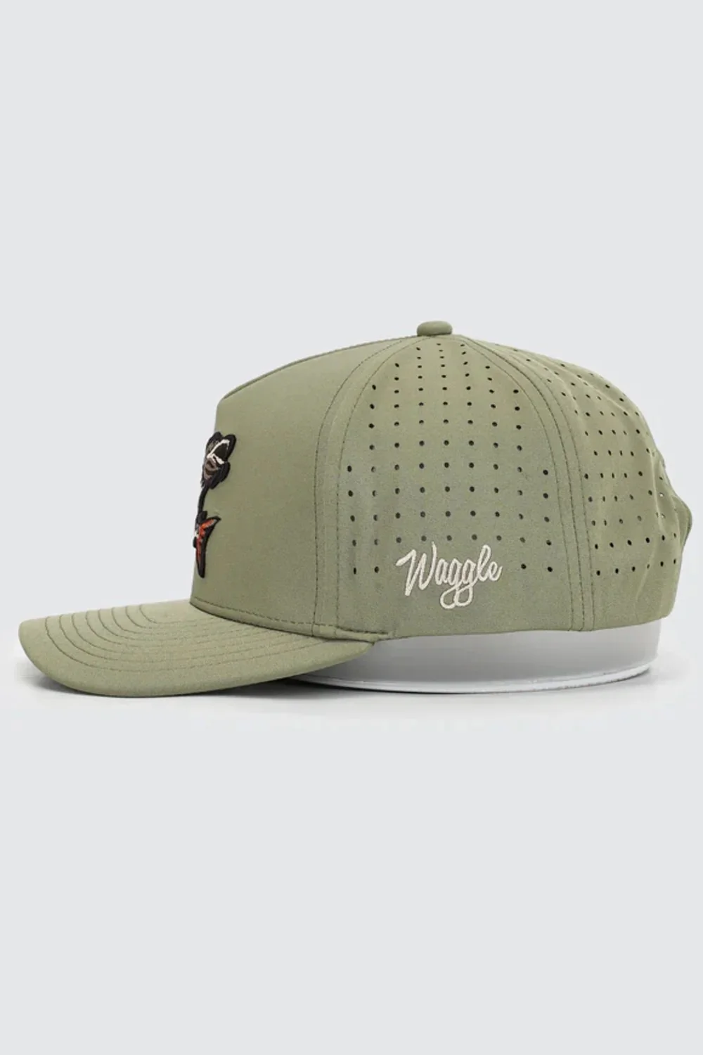 Waggle Monster Snapback Hat for Men in Green | MNSTOGHATOLV-GREEN - Image 3