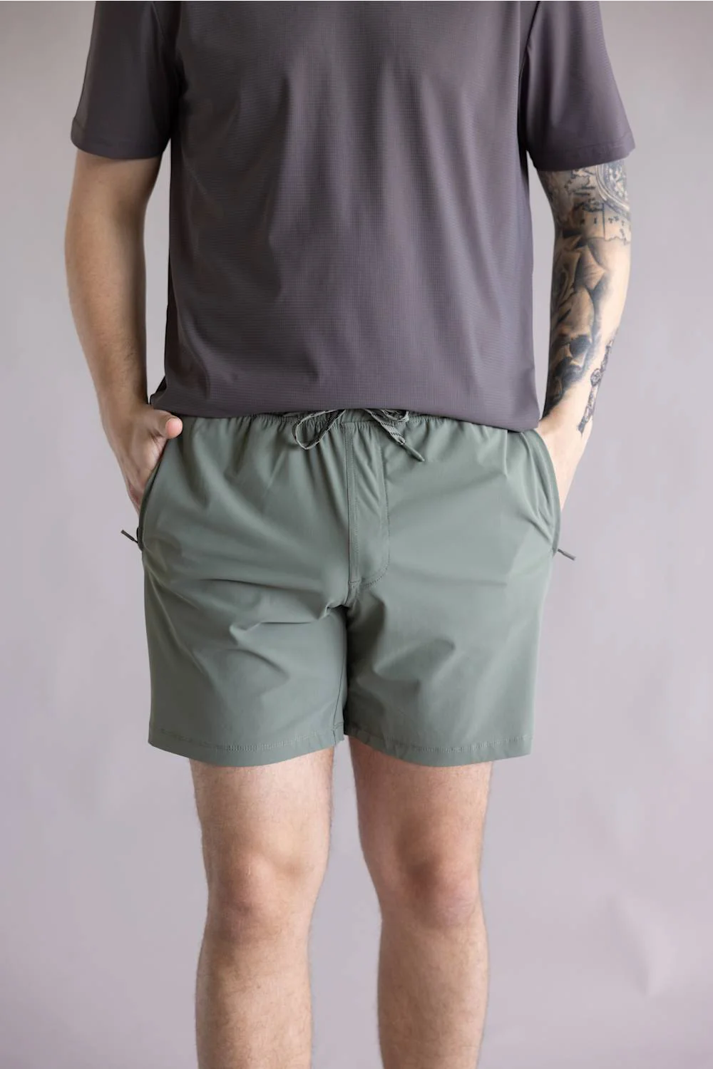 Warp Interval Athletic Shorts for Men in Agave Green | HM36772-M03-AGAVE GREEN - Image 4