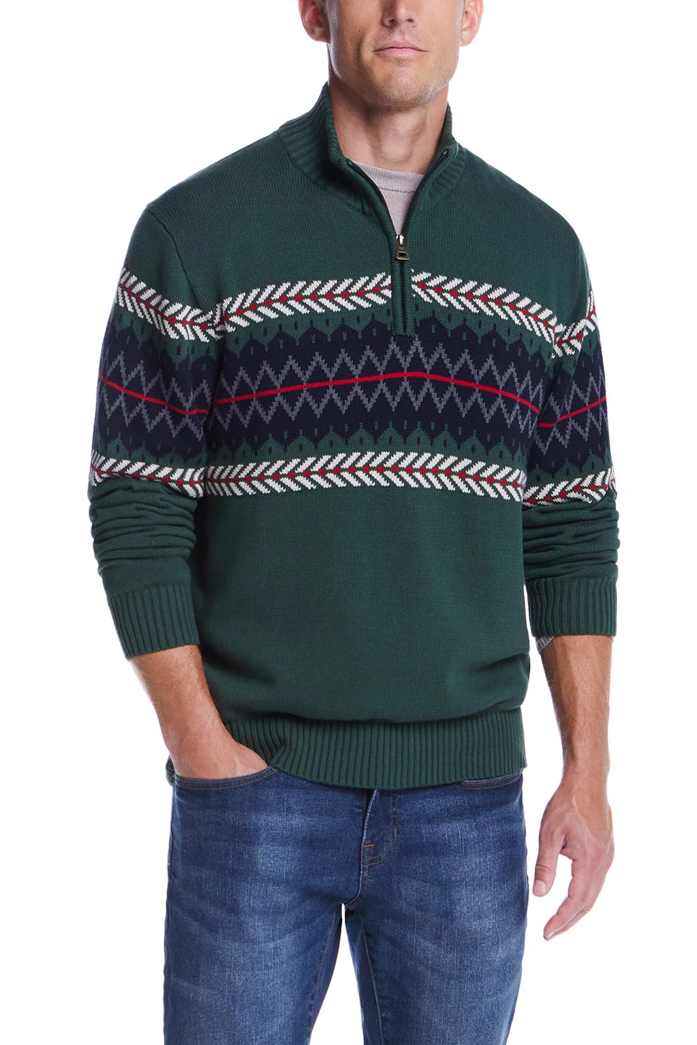 Weatherproof Vintage Bold Yoke Quarter Zip for Men in Mountain View | F2540571GK-MOUNTAINVIEW