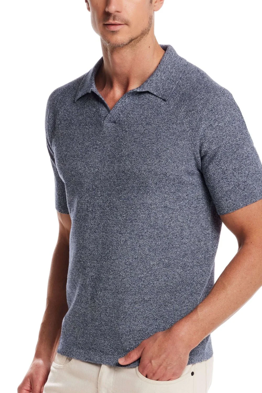 Weatherproof Vintage Johnny Collar Polo Sweater Shirt for Men - Image 2