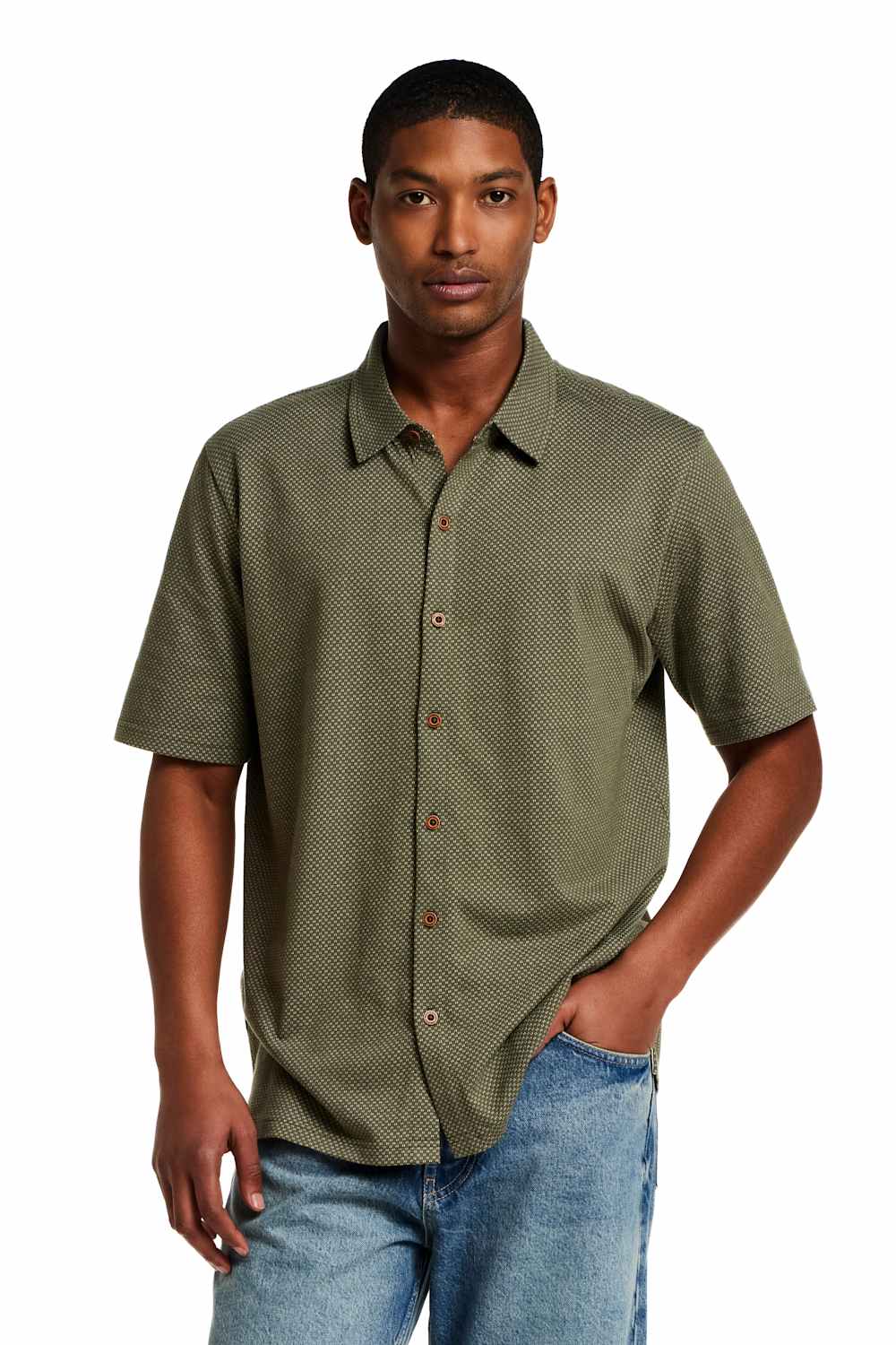Weatherproof Vintage Neat Coat Knit Button Up Shirt for Men in Grapeleaf | S2631579GK-GRAPE LEAF