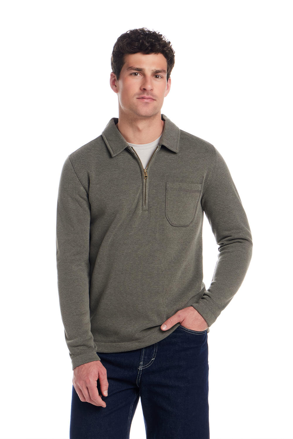 Weatherproof Vintage Pebble Fleece Quarter Zip for Men