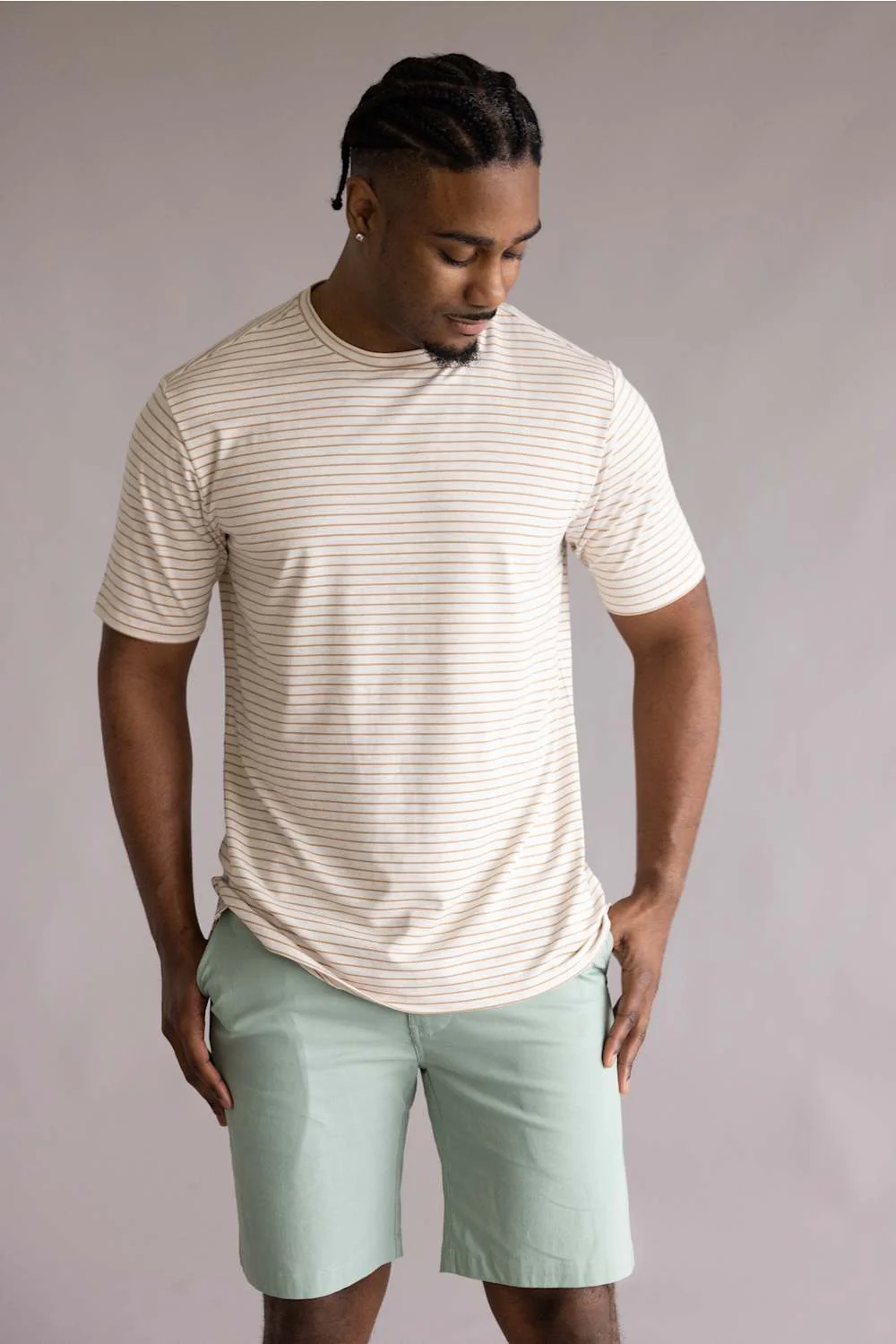 Weatherproof Vintage Striped Stretch T-Shirt for Men in Tan | S2631874GK-TAN - Image 2