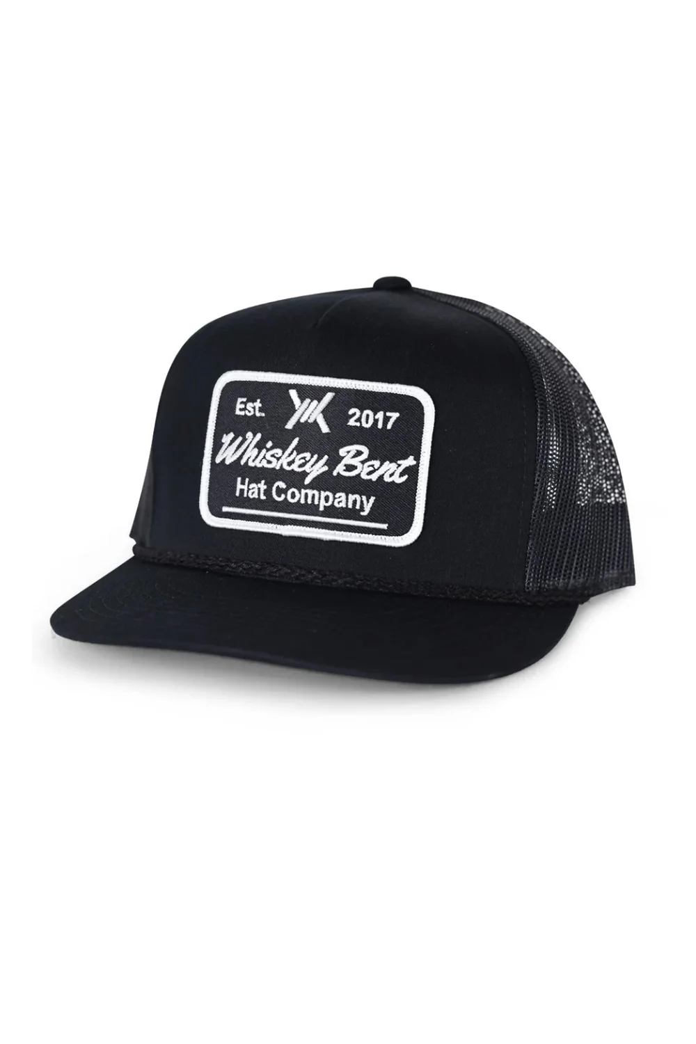 Whiskey Bent Black Top Trucker Hat for Men in Black | BLKTOP