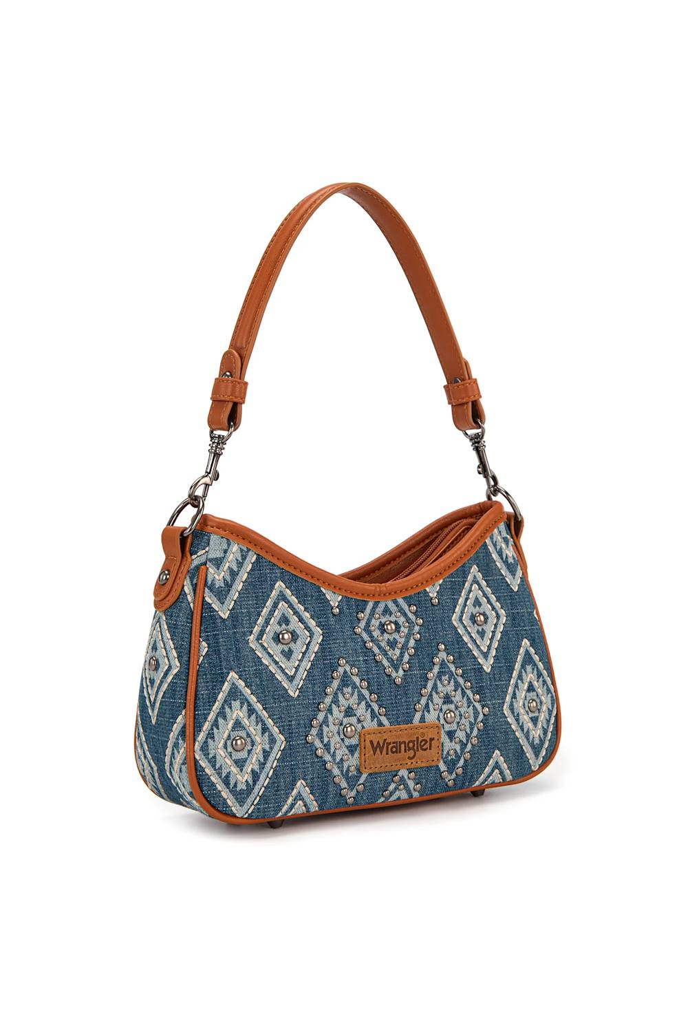 Wrangler Aztec Studded Denim Shoulder Bag for Women in Jean | WG435-8182-JN