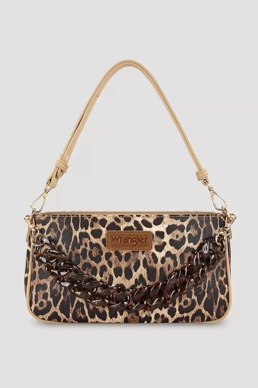 Wrangler Leopard Print Shoulder Bag for Women in Brown | WG474-8633-LP