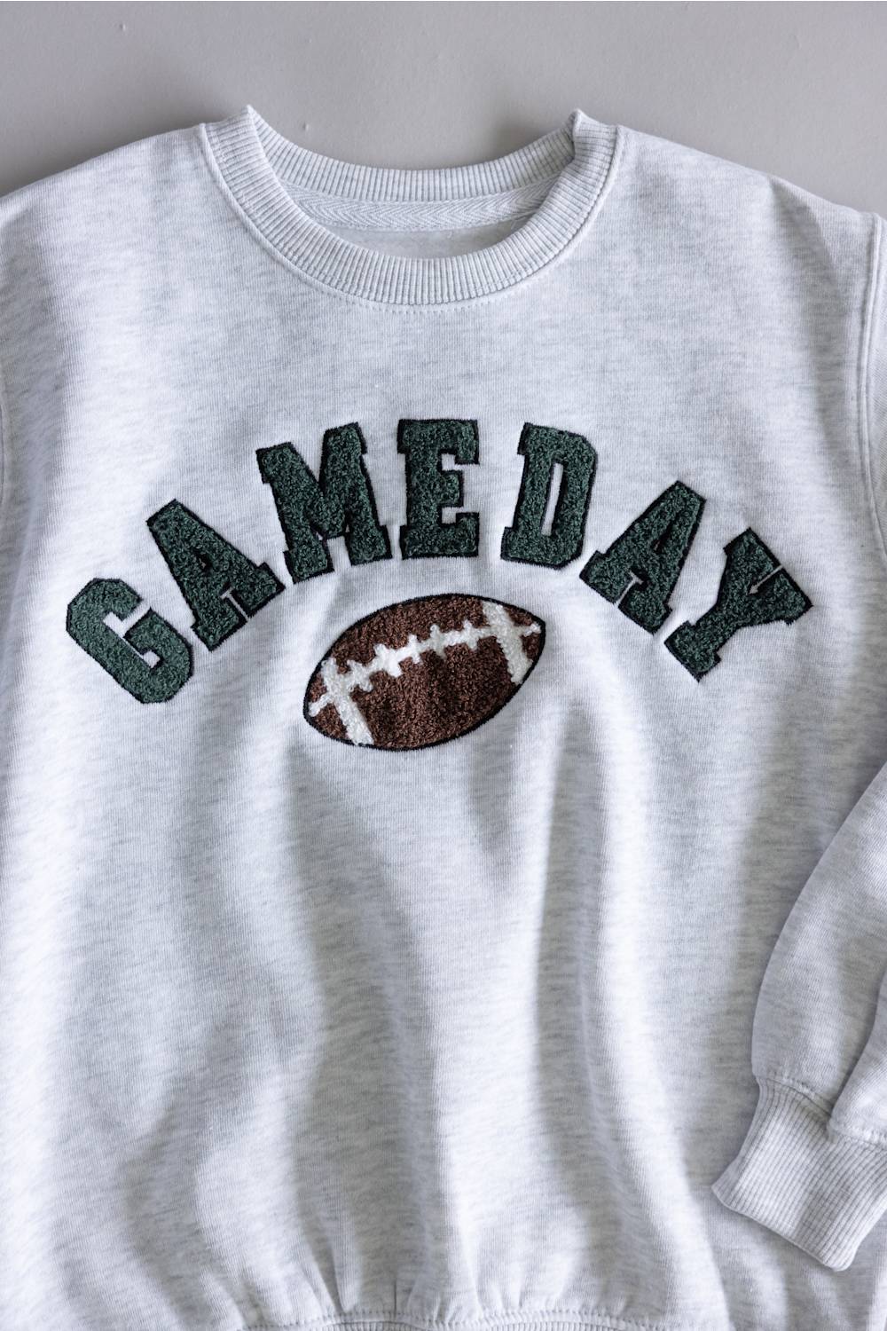 Youth Gameday Crewneck for Girls in Ice Grey | K32128-GREY - Image 2