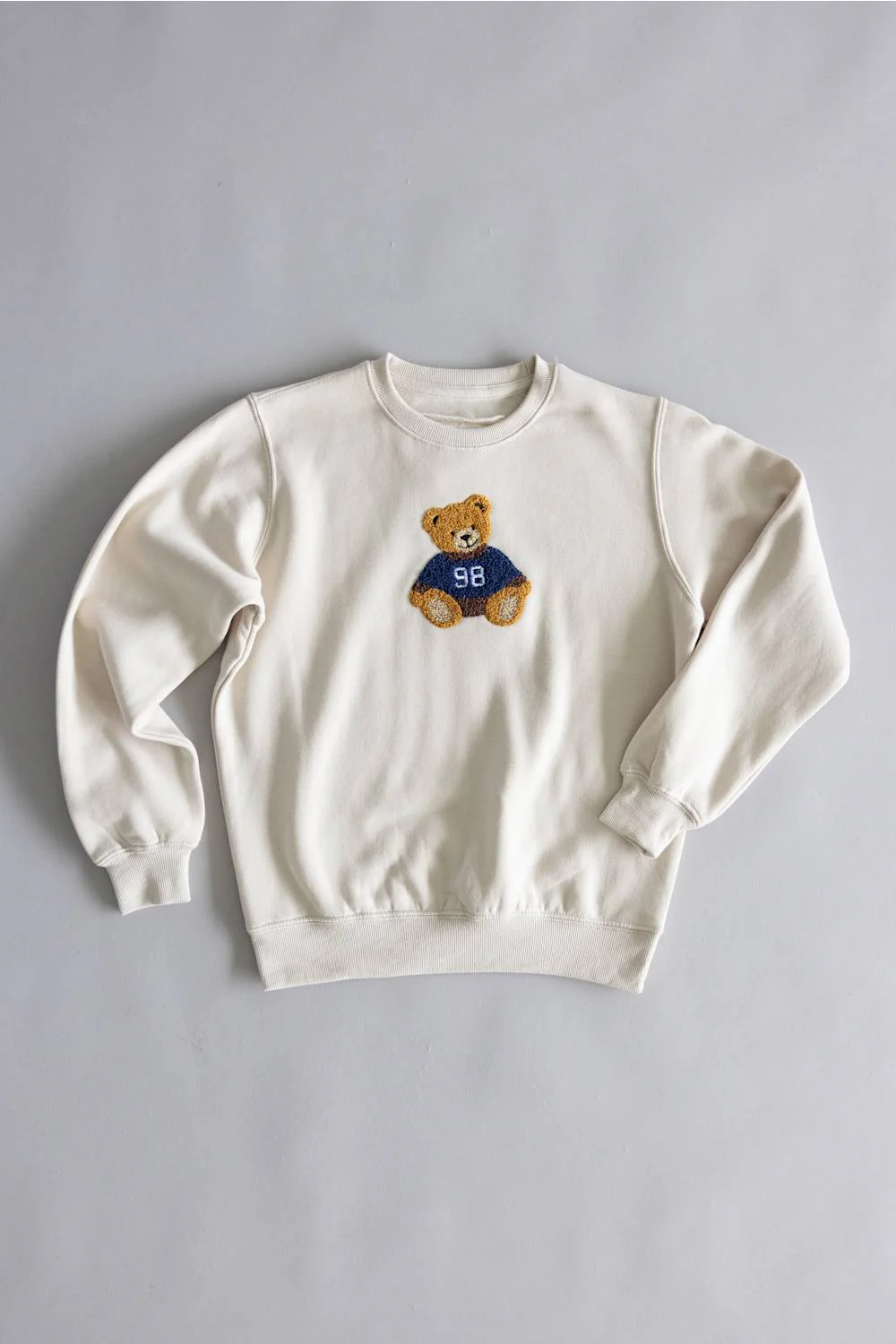 Youth Teddy Bear Crewneck for Girls in Beige | K30797-BEIGE
