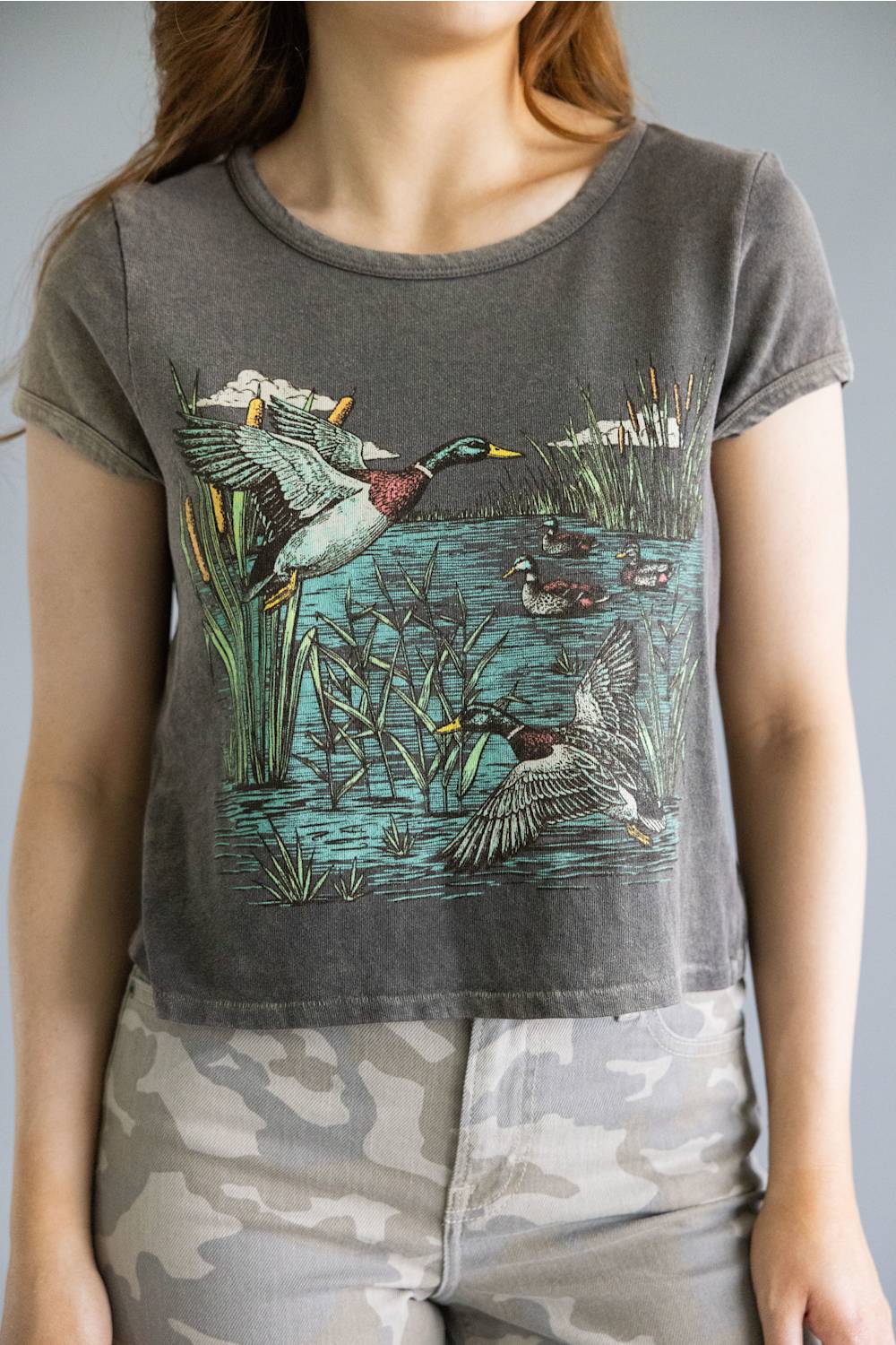 Zutter Mallard Crop Tee for Women in Espresso | K1004-2790-ESPRESSO - Image 2